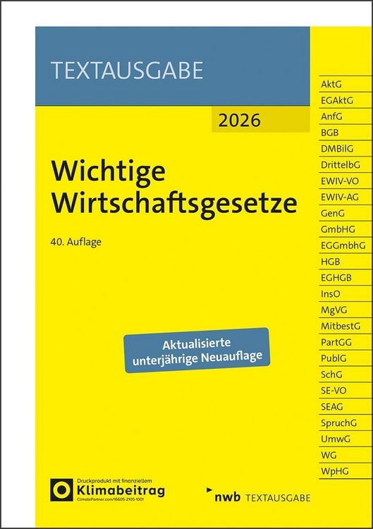 Produktbild: Wichtige Wirtschaftsgesetze
