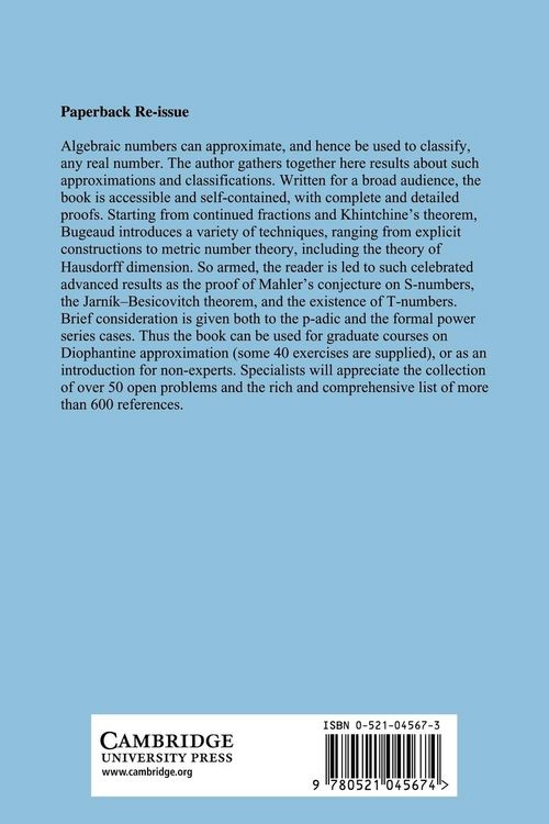 Produktbild: Approximation by Algebraic Numbers