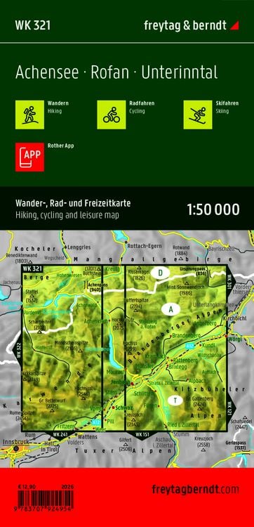 Produktbild: Freytag & berndt Wanderkarte WK 321 Achensee - Rofan - Unterinntal 1:50.000