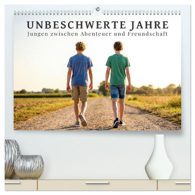Produktbild: Unbeschwerte Jahre - Jungen zwischen Abenteuer und Freundschaft (hochwertiger Premium Wandkalender 2027 DIN A2 quer), Kunstdruck in Hochglanz