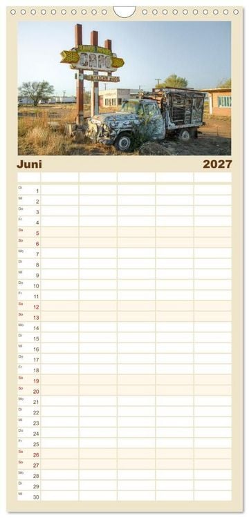 Produktbild: Familienplaner 2027 - Wo der Wind Wohnt, Amerikas Lost Places mit 5 Spalten (Wandkalender, 21 x 45 cm) CALVENDO