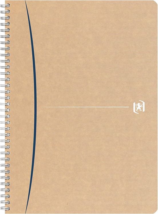 Produktbild: OXFORD Notizbuch Touareg A4, liniert, 180 Seiten, recyceltes Papier, Spiralbindung, Einband, Kraftpapier, zufällige Farbauswahl sortiert