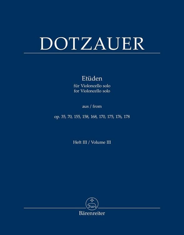 Produktbild: Et&uuml;den f&uuml;r Violoncello solo, Heft III (aus op. 35, 47, 70, 90, 155, 158, 168, 170, 175, 176, 178)