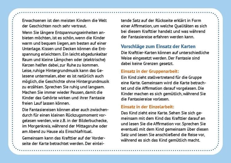 30 Krafttier-Karten mit Fantasiereisen für Kinder von 4 bis 10