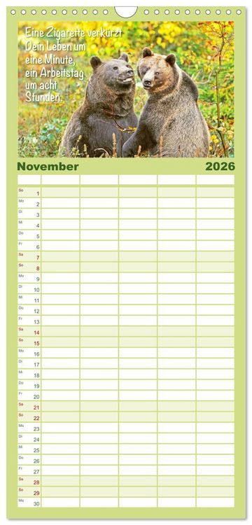 Produktbild: Familienplaner 2026 - Spa&szlig; mit B&auml;ren: Edition lustige Tiere mit 5 Spalten (Wandkalender, 21 x 45 cm) CALVENDO