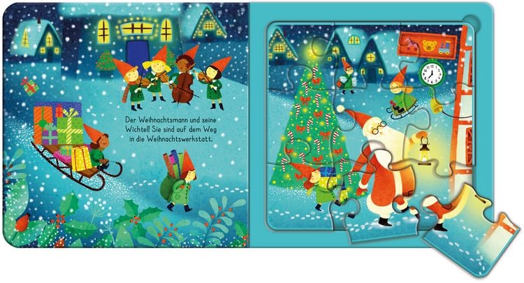 Produktbild: Mein erstes Buch zum Puzzeln: Beim Weihnachtsmann