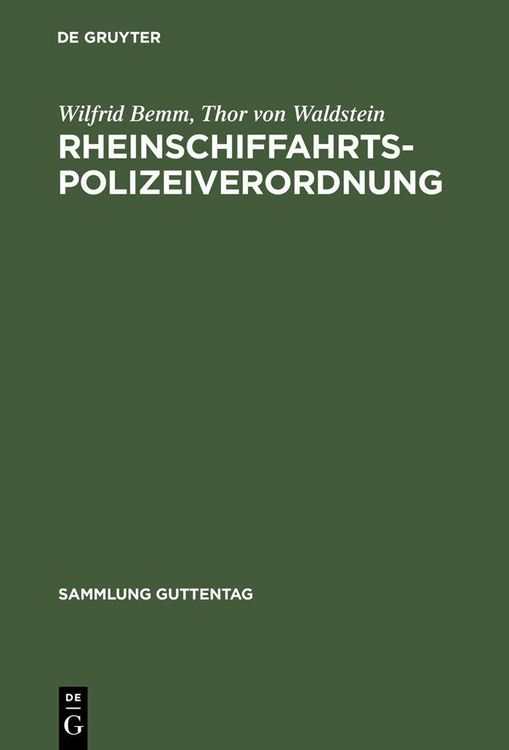 Produktbild: Rheinschiffahrtspolizeiverordnung