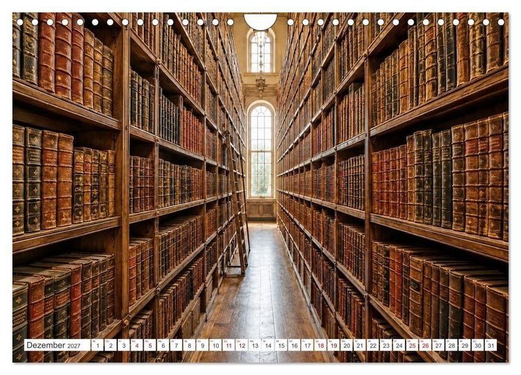 Produktbild: Zwischen Holz und Seiten - Vintage Bibliotheken (Wandkalender 2027 DIN A4 quer), CALVENDO Monatskalender