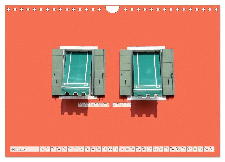 Produktbild: Burano et Minimalisme (Calendrier mural 2027 DIN A4 vertical), CALVENDO calendrier mensuel