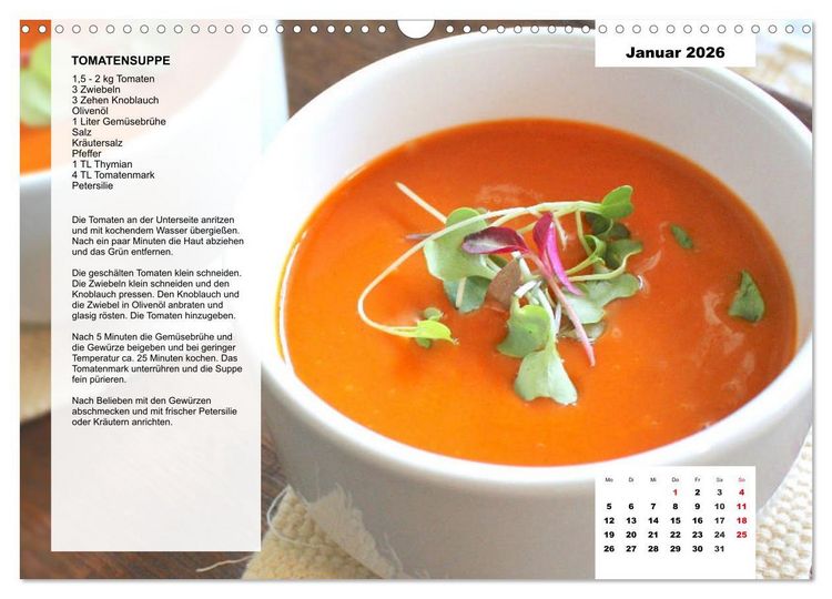 Produktbild: Aus der Suppenk&uuml;che. K&uuml;chenkalender mit tollen Rezepten (Wandkalender 2026 DIN A3 quer), CALVENDO Monatskalender