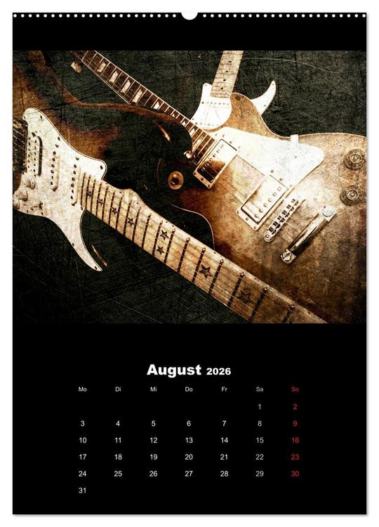 Produktbild: Vintage Gitarren (hochwertiger Premium Wandkalender 2026 DIN A2 hoch), Kunstdruck in Hochglanz