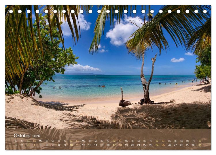 Produktbild: Guadeloupe - Karibische Traumstr&auml;nde (Tischkalender 2026 DIN A5 quer), CALVENDO Monatskalender