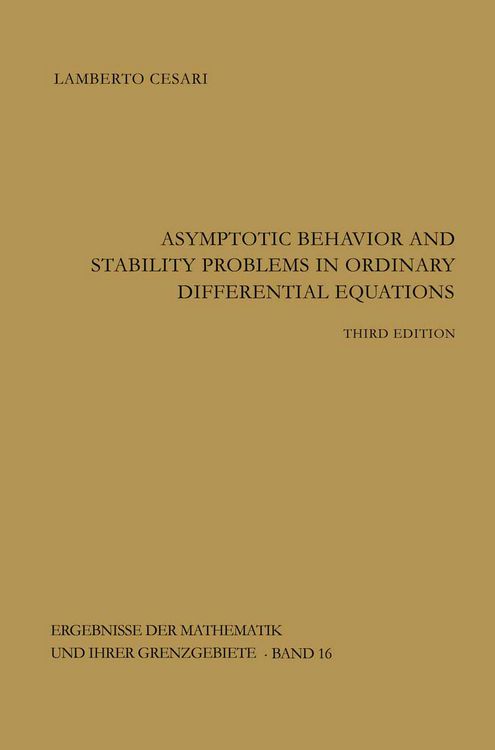 Produktbild: Asymptotic Behavior and Stability Problems in Ordinary Differential Equations