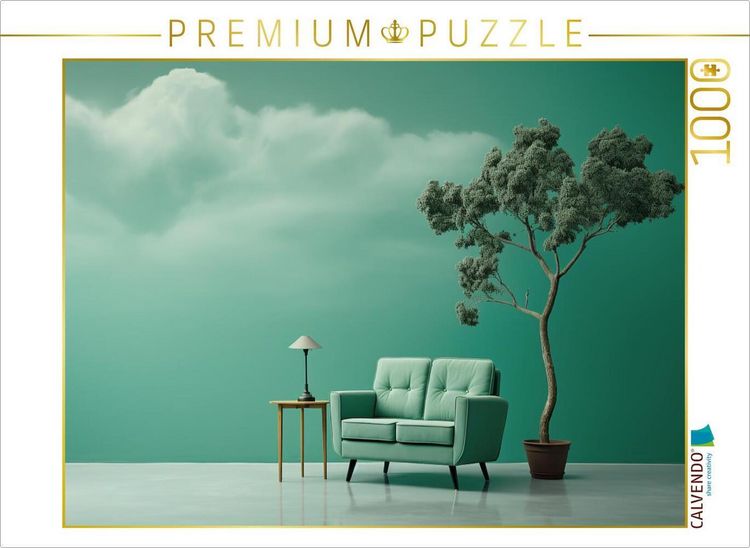 Produktbild: CALVENDO Puzzle Gr&uuml;nes Sofa | 1000 Teile Lege-Gr&ouml;&szlig;e 64x48cm Foto-Puzzle f&uuml;r gl&uuml;ckliche Stunden