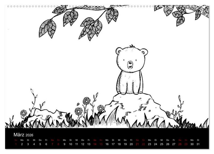 Produktbild: Bezaubernde Mini-Monster - Ein Ausmal-Kalender (Wandkalender 2026 DIN A2 quer), CALVENDO Monatskalender