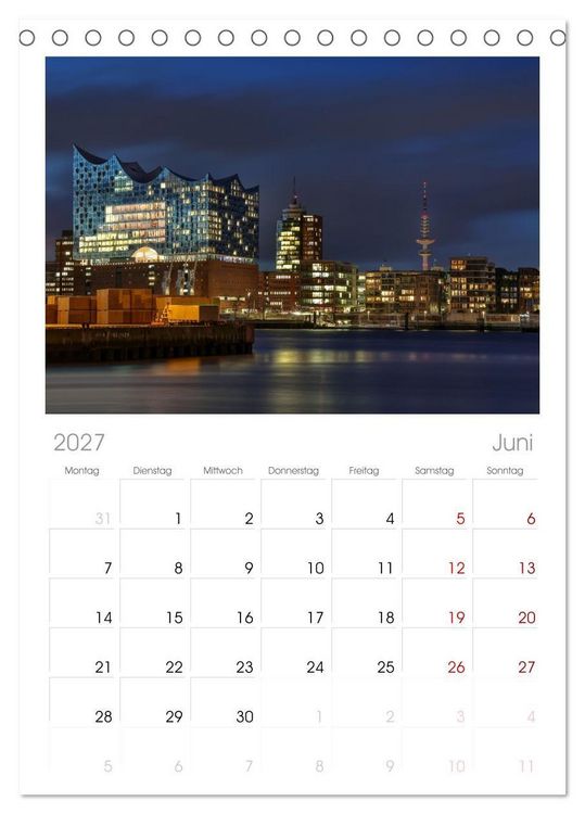 Produktbild: Tischplaner 2027 - Magic Nights Hamburg (A5 Tischkalender zum Aufstellen) CALVENDO