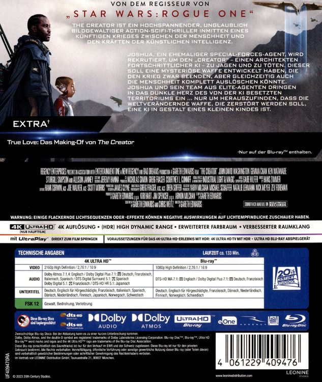Produktbild: The Creator (4K Ultra HD) (+ Blu-ray)