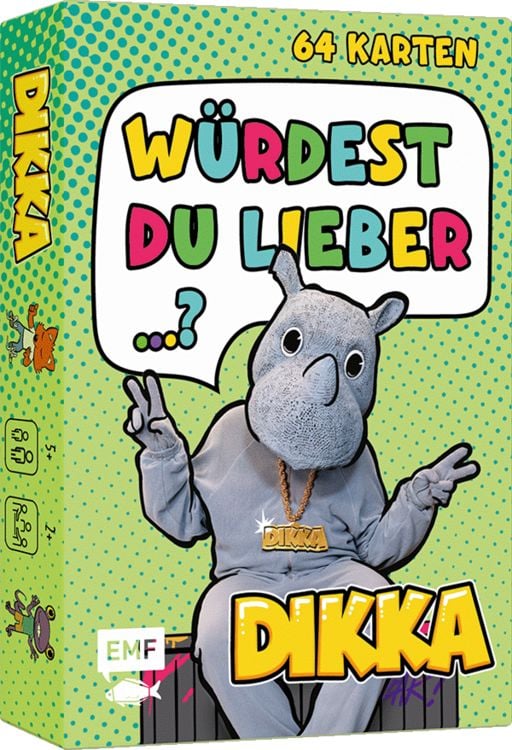 Produktbild: Kartenspiel: W&uuml;rdest du lieber...? Nashornstarke Fragen f&uuml;r Kids mit DIKKA