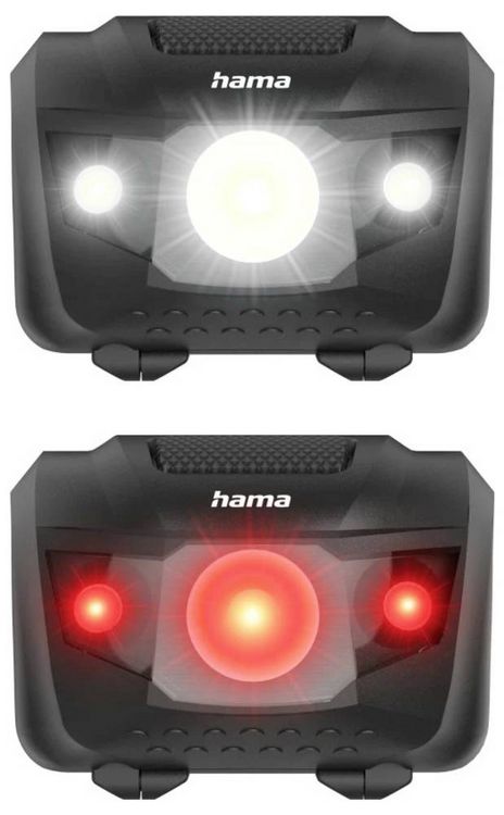 Produktbild: Hama LED-Stirnlampe "HL200", Batterien, Kopflampe zum Joggen, Sport, 4 Modi 00228615 Stirnlampe 73 g