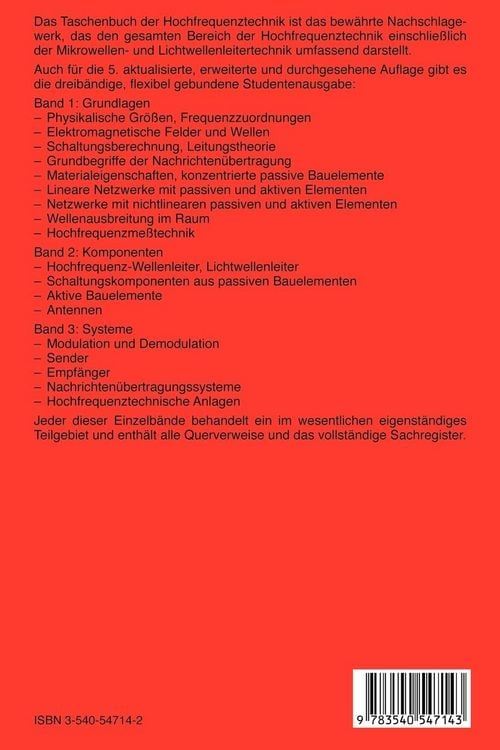 Produktbild: Taschenbuch der Hochfrequenztechnik