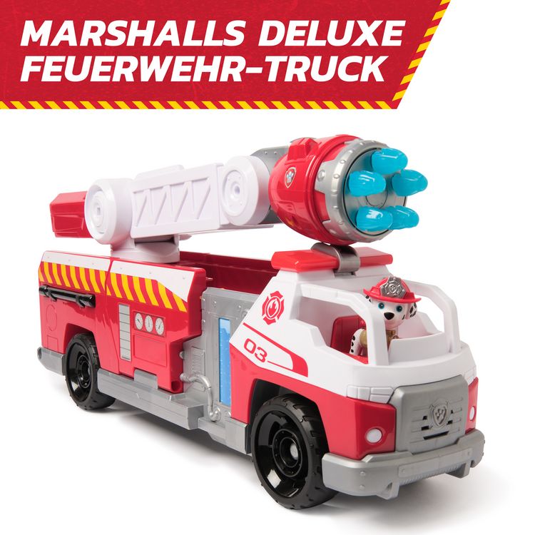 Produktbild: PAW Patrol Fire Rescue - Marshalls Deluxe Feuerwehr-Truck, 50 cm lang, mit Marshall Hundefigur