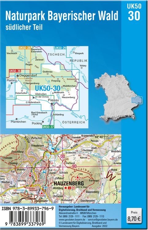 Produktbild: Naturpark Bayerischer Wald - s&uuml;dlicher Teil 1 : 50 000 (UK50-30)