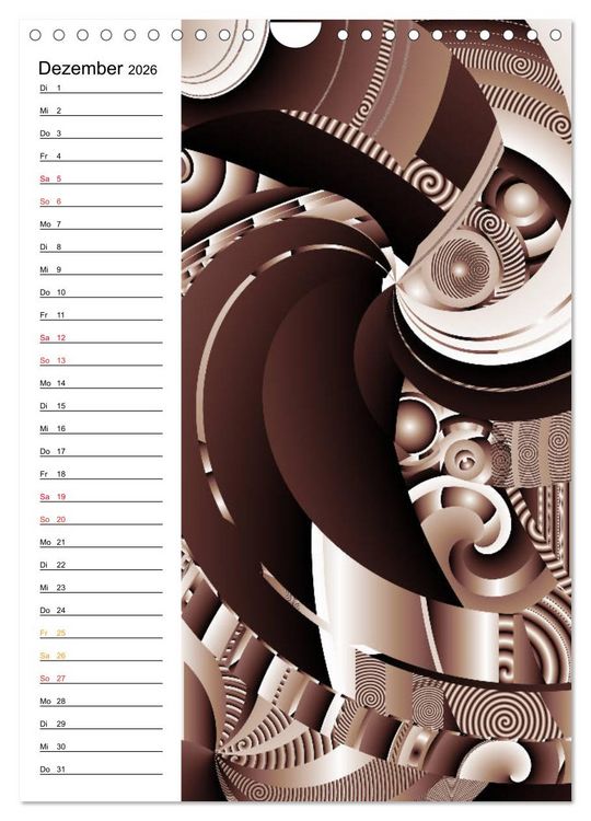 Produktbild: Geometrische Raumeindr&uuml;cke Planer (Wandkalender 2026 DIN A4 hoch), CALVENDO Monatskalender