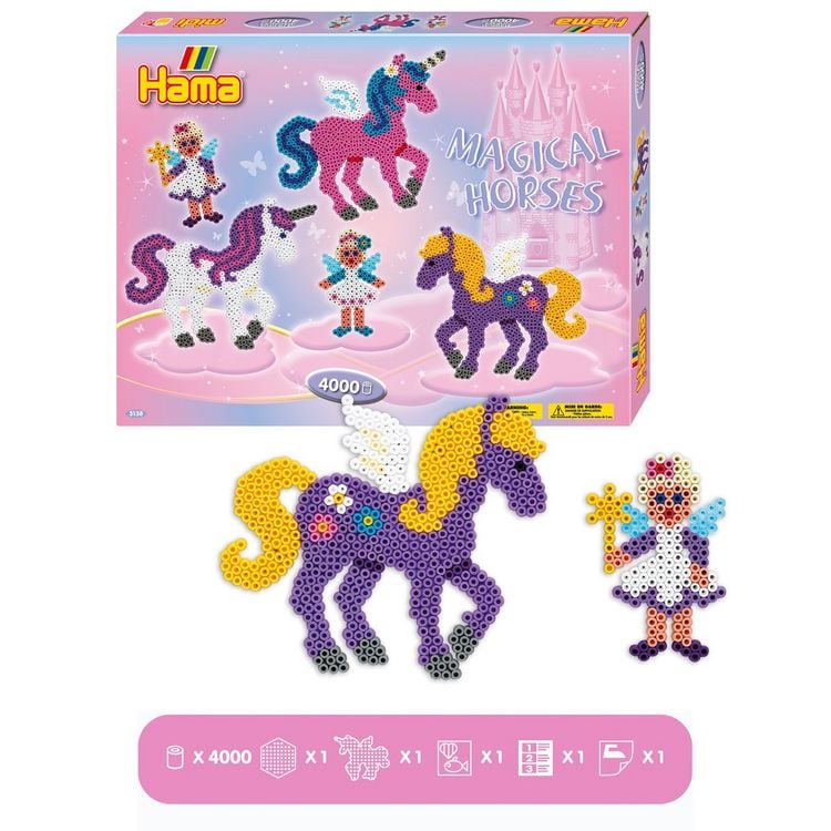 Produktbild: Hama 3138 - B&uuml;gelperlen Geschenkpackung Zauberhafte Pferde