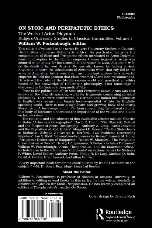 Produktbild: On Stoic and Peripatetic Ethics
