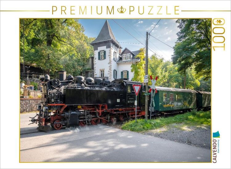 Produktbild: CALVENDO Puzzle L&ouml;ssnitzgrundbahn | 1000 Teile Lege-Gr&ouml;&szlig;e 64x48cm Foto-Puzzle f&uuml;r gl&uuml;ckliche Stunden