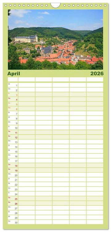 Produktbild: Familienplaner 2026 - Der Harz und sein Vorland mit 5 Spalten (Wandkalender, 21 x 45 cm) CALVENDO