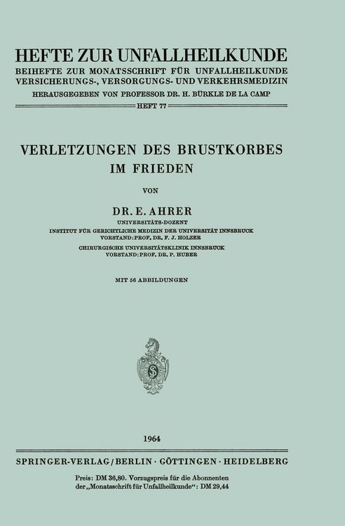Produktbild: Verletzungen des Brustkorbes im Frieden