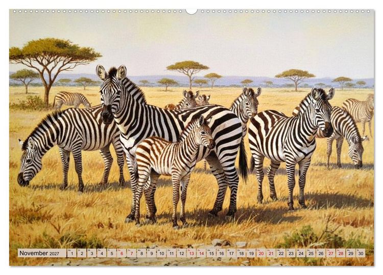 Produktbild: Afrikas Tiere wie aus alten B&uuml;chern (Wandkalender 2027 DIN A2 quer), CALVENDO Monatskalender