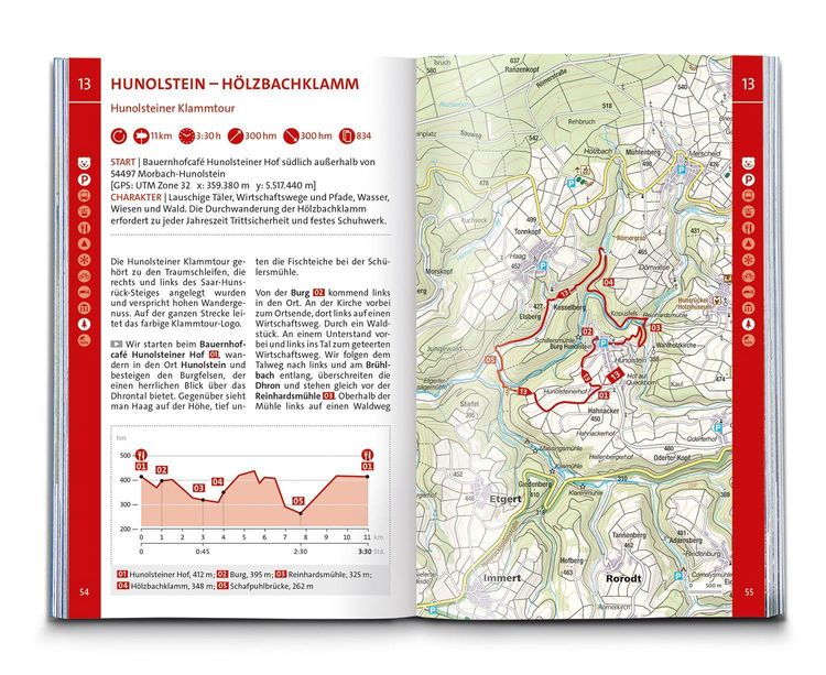 Produktbild: KOMPASS Wanderf&uuml;hrer Hunsr&uuml;ck mit Saar-Hunsr&uuml;ck-Steig, 50 Touren mit Extra-Tourenkarte