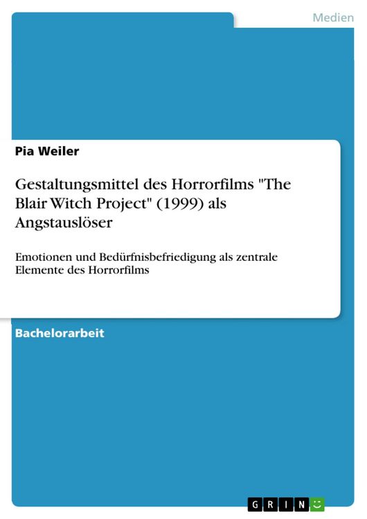 Produktbild: Gestaltungsmittel des Horrorfilms "The Blair Witch Project" (1999) als Angstausl&ouml;ser