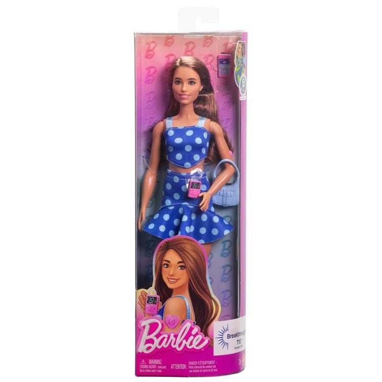 Produktbild: Barbie Fashionista Puppe im blaugepunkteten Kleid