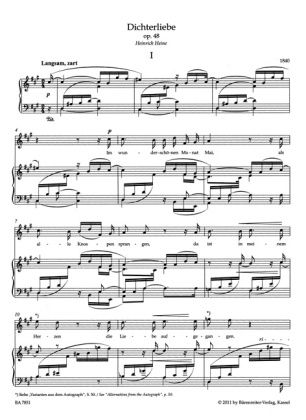 Produktbild: Dichterliebe op.48, Gesang u. Klavier, hohe Stimme, Spielpartitur