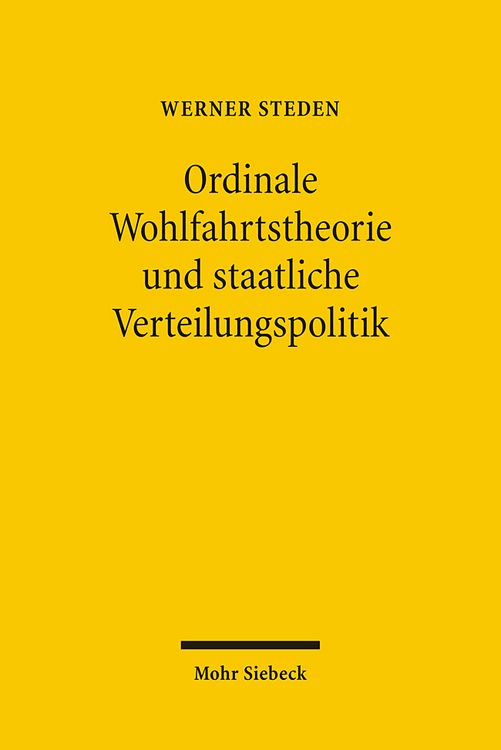 Produktbild: Ordinale Wohlfahrtstheorie und staatliche Verteilungspolitik