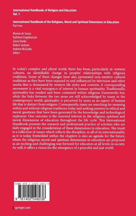 Produktbild: International Handbook of the Religious, Moral and Spiritual Dimensions in Education