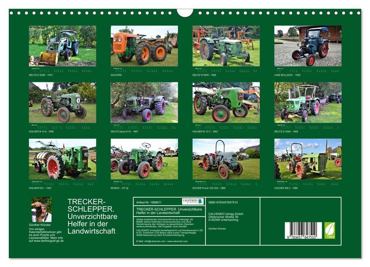 Produktbild: TRECKER-SCHLEPPER. Unverzichtbare Helfer in der Landwirtschaft (Wandkalender 2026 DIN A3 quer), CALVENDO Monatskalender