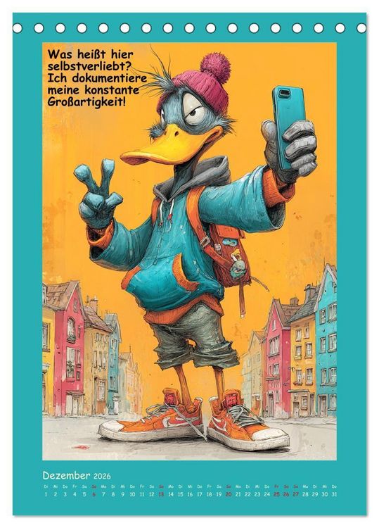 Produktbild: Quack Attacke. Enten au&szlig;er Kontrolle (Tischkalender 2026 DIN A5 hoch), CALVENDO Monatskalender