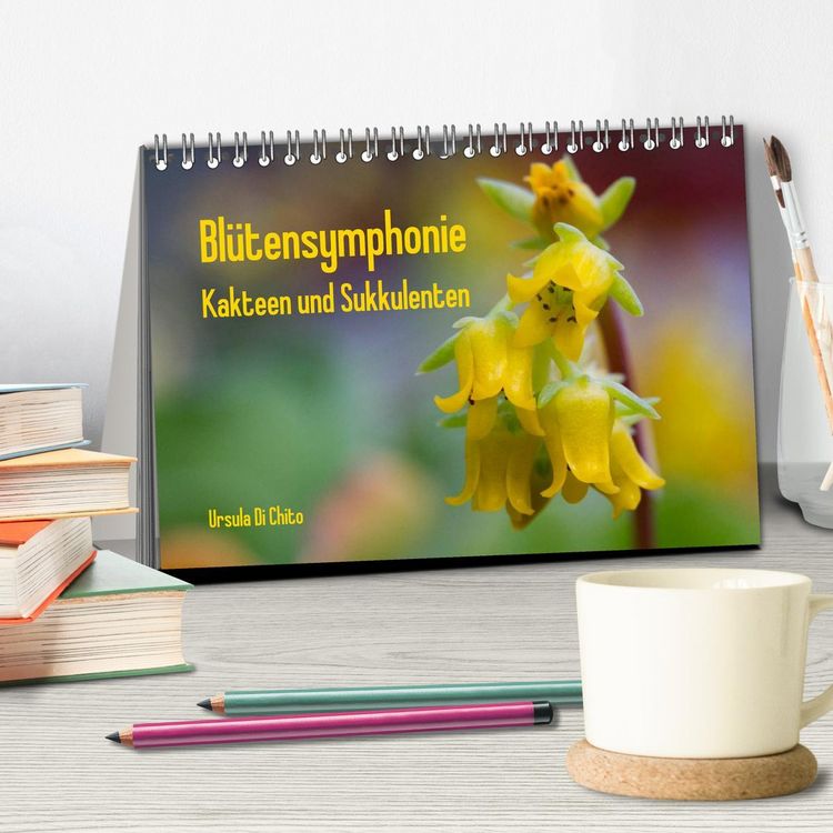 Produktbild: Bl&uuml;tensymphonie - Kakteen und Sukkulenten (Tischkalender 2026 DIN A5 quer), CALVENDO Monatskalender