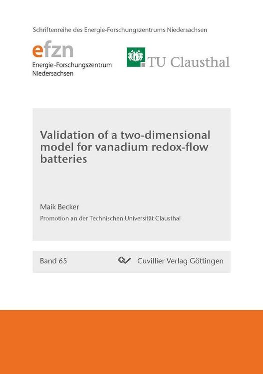 Produktbild: Validation of a two-dimensional model for vanadium redox-flow batteries