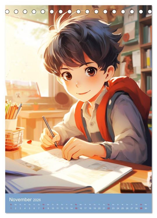 Produktbild: Manga-Boys. Die Abenteuer liebenswerter Jungs (Tischkalender 2026 DIN A5 hoch), CALVENDO Monatskalender