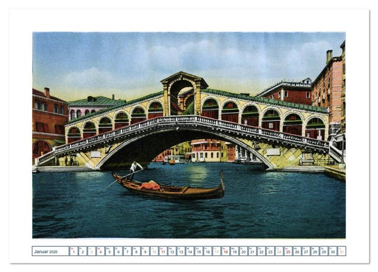 Produktbild: Erinnerungen an das alte Venedig: Historische Stiche von der Lagunenstadt (Wandkalender 2026 DIN A2 quer), CALVENDO Monatskalender