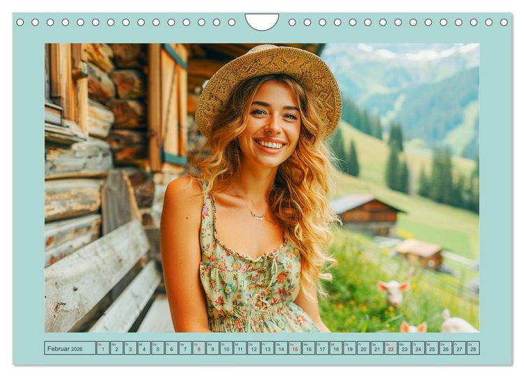 Produktbild: Almwiesenm&auml;rchen. Zauberhafte Frauen und gute Laune in den Bergen (Wandkalender 2026 DIN A4 quer), CALVENDO Monatskalender
