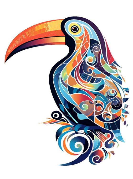 Produktbild: CALVENDO Puzzle Tukan im Tattoo Design | 2000 Teile Lege-Gr&ouml;&szlig;e 90x67cm Foto-Puzzle f&uuml;r gl&uuml;ckliche Stunden