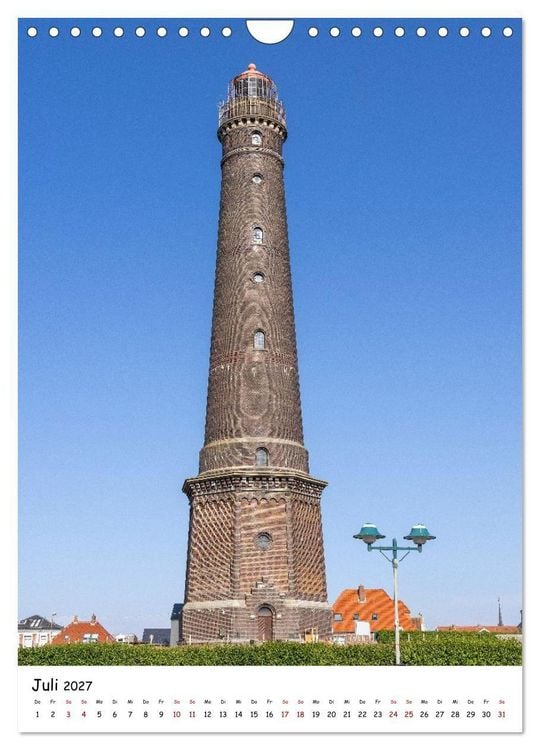 Produktbild: Ostfriesland - Windm&uuml;hlen, Leuchtt&uuml;rme und Meer (Wandkalender 2027 DIN A4 hoch), CALVENDO Monatskalender