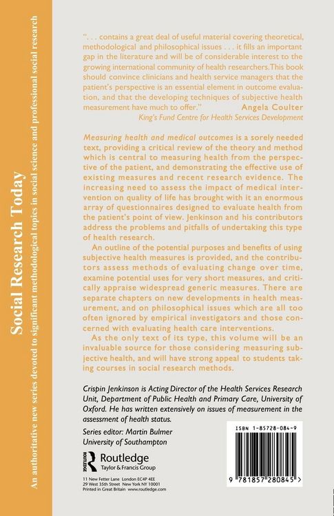 Produktbild: Measuring Health And Medical Outcomes