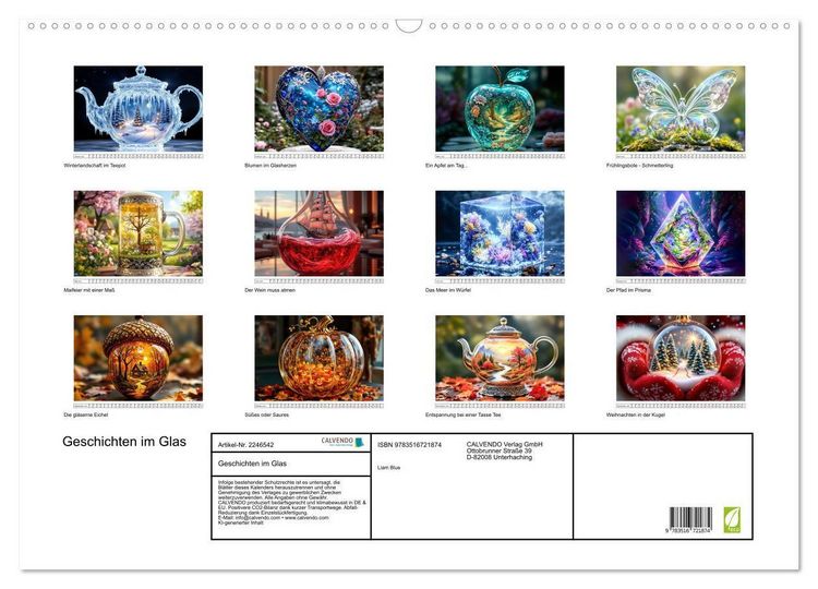 Produktbild: Geschichten im Glas (Wandkalender 2026 DIN A2 quer), CALVENDO Monatskalender